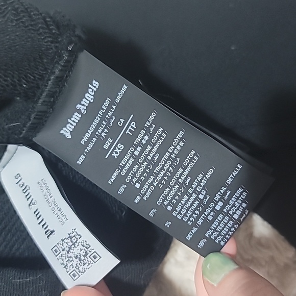 🅴 $630 Palm Angels Miami Logo Off the Shoulder Sweater Sweatshirt - Picture 9 of 12